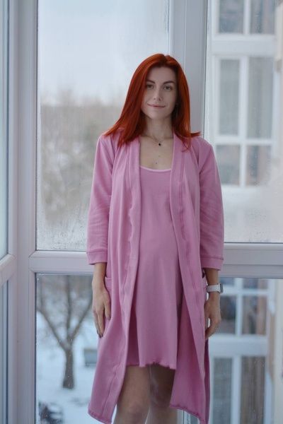 Теплий комплект халат і сорочка 2293 фото